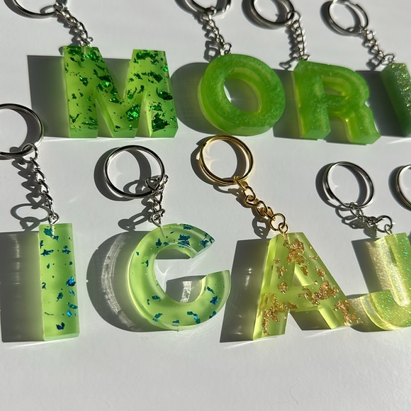 Green Letter Keychain - Picture 11 of 14